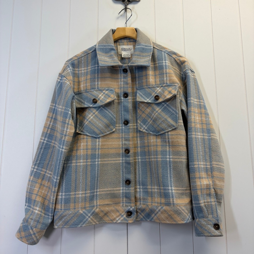 Boston Traders Academia Plaid Shirt Jacket Womens Size S Heritage Preppy Cozy